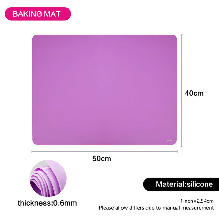 Silicone Baking/Kneading Mat 50x40cm, For Bake, Bread Dough, Pie Crust Mat, with Durable And Strong Material (Purple) Fissman