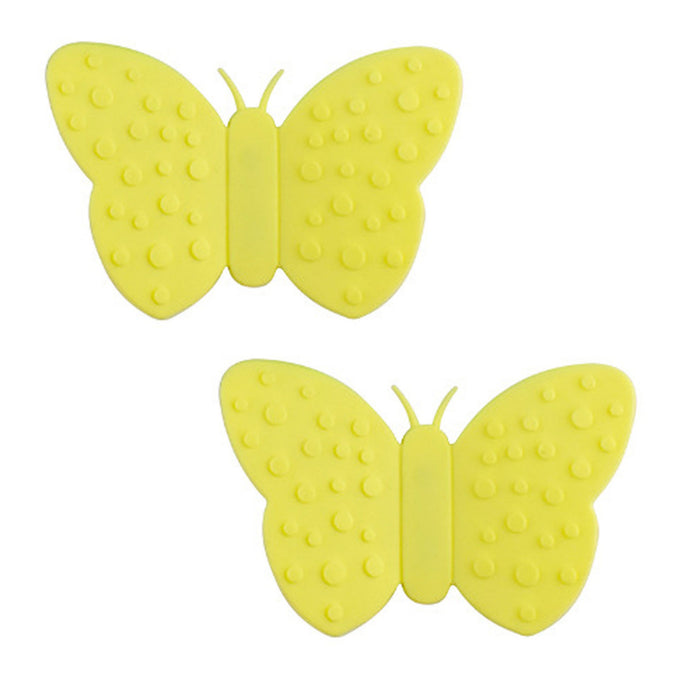 Silicone Butterfly Shaped Pot Holder Magnet Anti-Scald Device Set of 2pcs, Pot Clips, Hot Pot Holder for Home Kitchen Tool Gadget, with Upgraded Magnet as Fridge Magnets Use (Yellow)