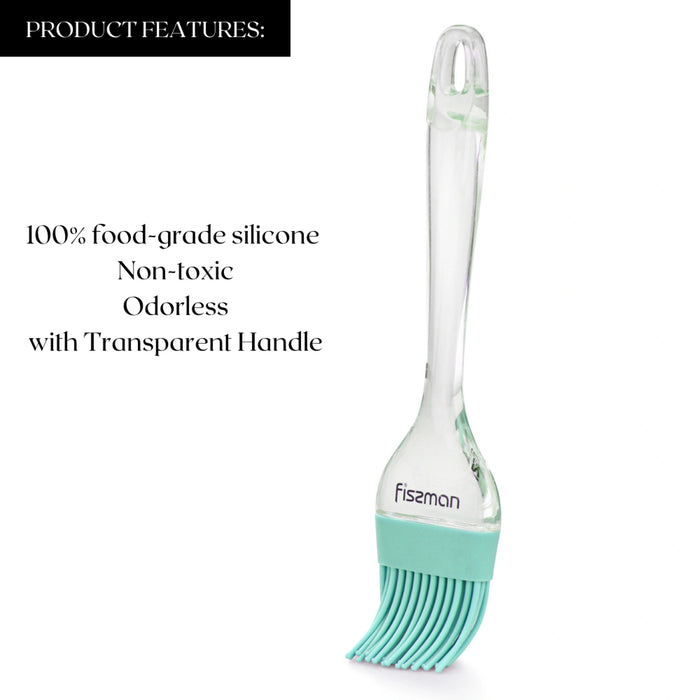 Fissman Silicone Marinating Kitchen Brush with Transparent Handle 22cm,Mint