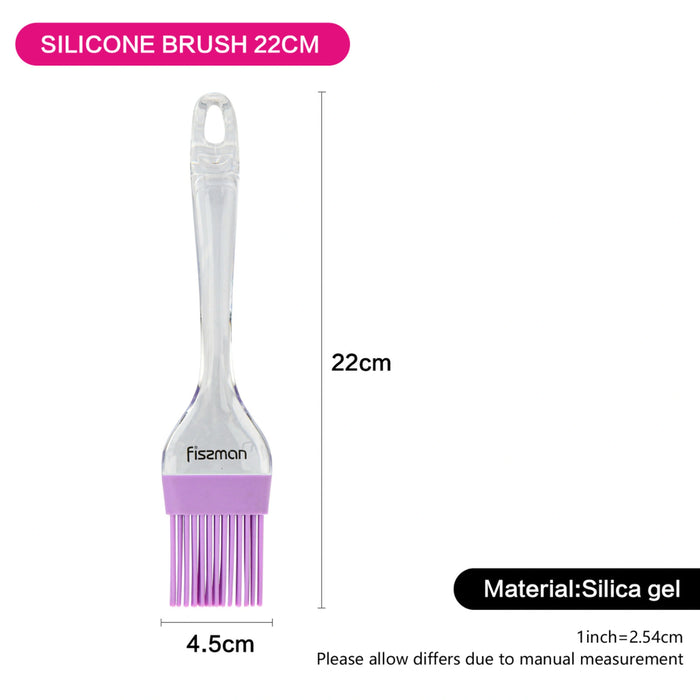 Silicone Marinating Kitchen Brush with Transparent Handle 22cm,Purple Fissman