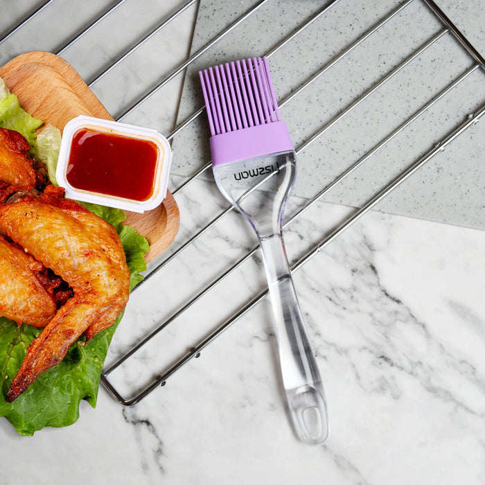 Silicone Marinating Kitchen Brush with Transparent Handle 22cm,Purple Fissman