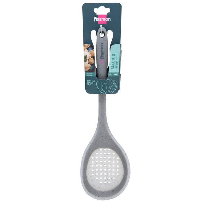 Fissman Slotted Spoon Mauris Grey 34cm (Nylon + Silicone)