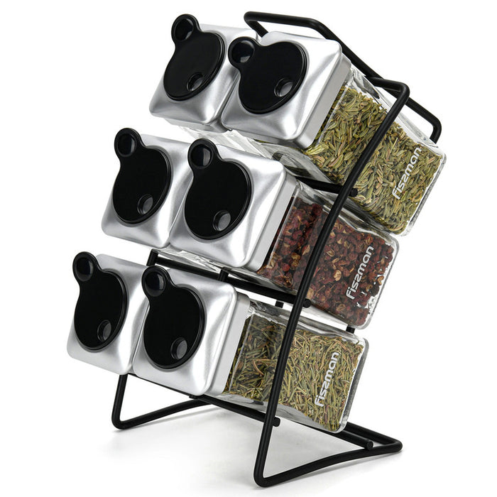 Fissman Spice Rack with 6 Spice Jars, Spice Organizer