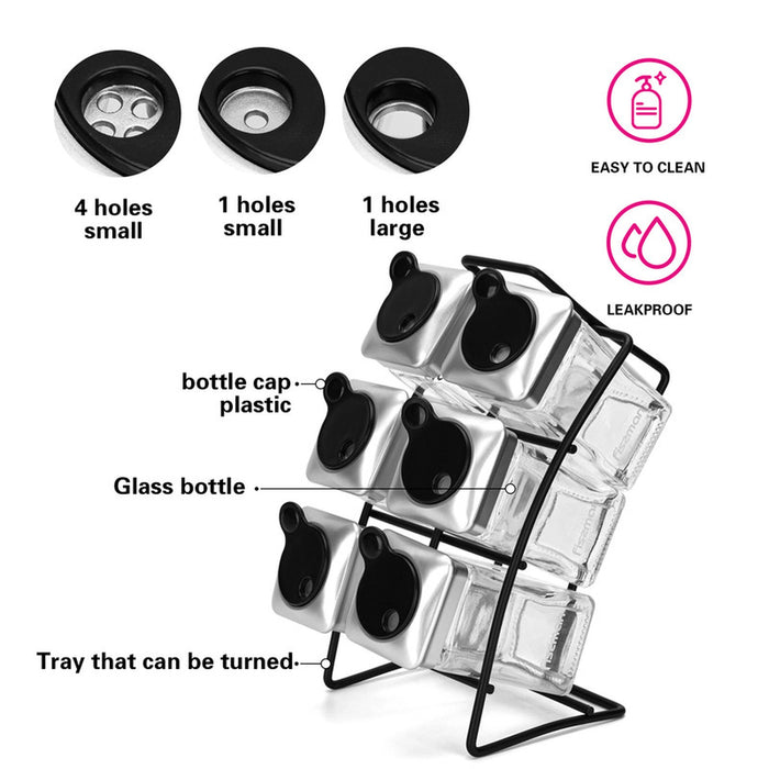 Fissman Spice Rack with 6 Spice Jars, Spice Organizer