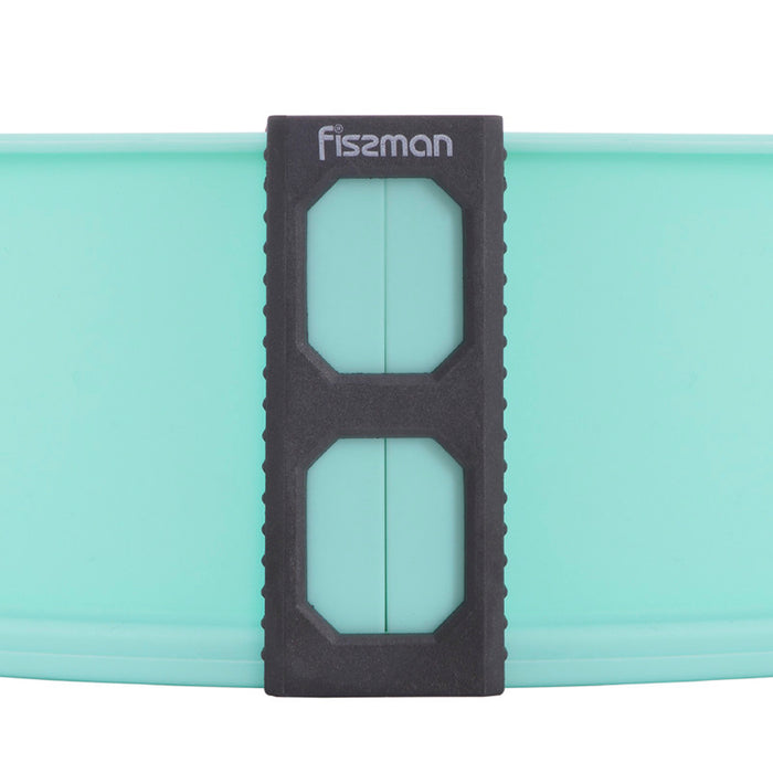 Fissman Springform Baking Pan Silicone Cheese Cake Molder Leak-Proof with Removable Ring & Glass Bottom 25cm Green