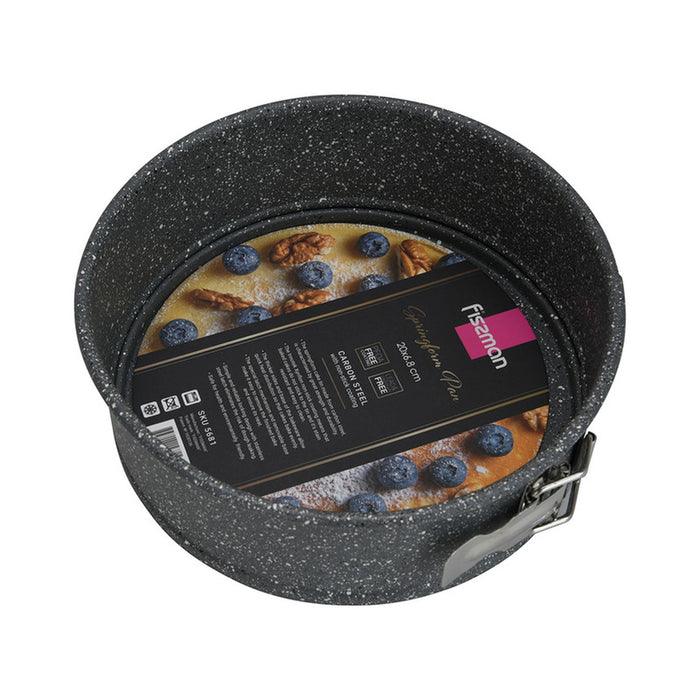 Springform Cake Pan 20cm, Carbon Steel Granite Non Stick Coating Fissman