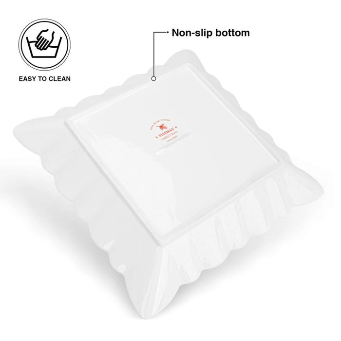 Fissman Square Shape Serving Dish 22.5cm, Porcelain Christmas Printed Design Serving Dish, Elegant Design, on Christmas Season
