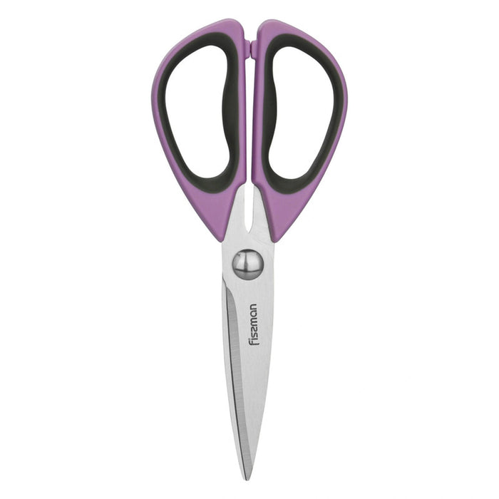 Stainless Steel Kitchen Scissors, All Purpose Utility Sharp Kitchen Shears Stainless Steel for Cooking, Food, Meat, Vegetable (Purple) Fissman
