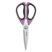 Stainless Steel Kitchen Scissors, All Purpose Utility Sharp Kitchen Shears Stainless Steel for Cooking, Food, Meat, Vegetable (Purple) Fissman