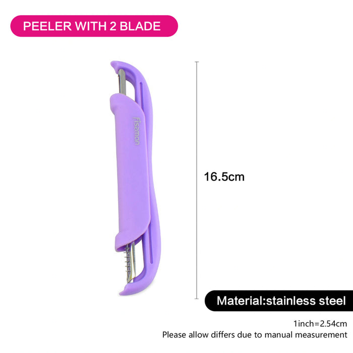 Fissman Stainless Steel P-peeler with 2 Blades, Peelers for Kitchen,Fruit Peeler Apple Peeler, Potato Peeler, Carrot Peeler, Cucumber Peeler and other Vegetable Peeler (Purple)