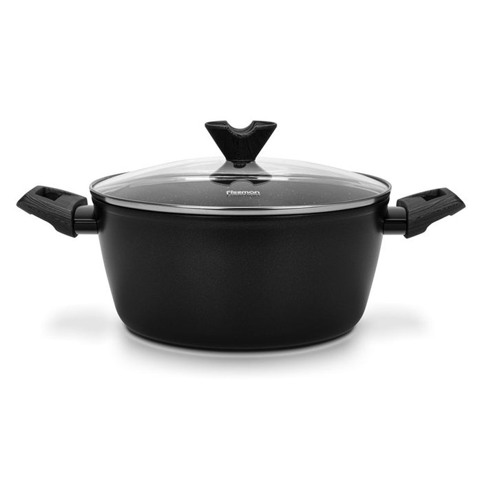 Fissman Stockpot Angela 24x11cm/4.2 Ltr With Glass Lid (Aluminium With Non-Stick Coating)