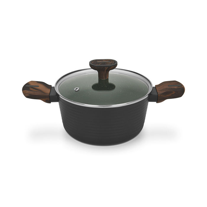 Fissman Stockpot Cuisine 20x10cm/2.6 Ltr With Glass Lid (Aluminium With Non-Stick Coating)