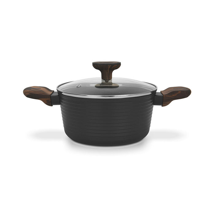 Fissman Stockpot Cuisine 20x10cm/2.6 Ltr With Glass Lid (Aluminium With Non-Stick Coating)