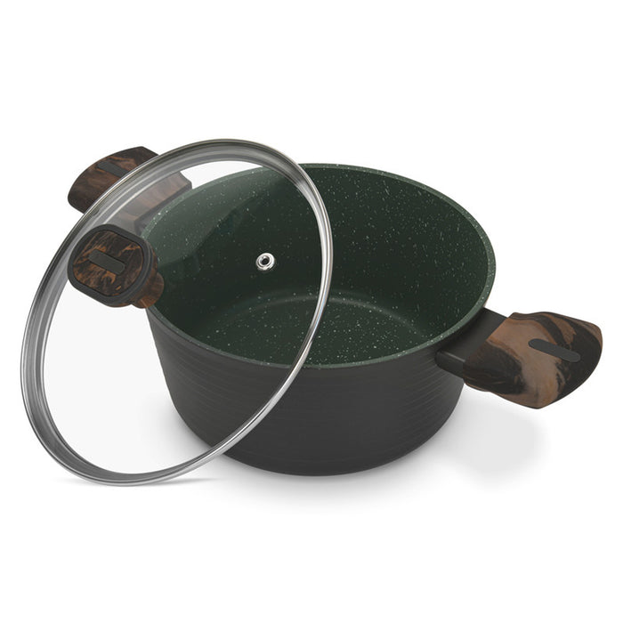 Fissman Stockpot Cuisine 20x10cm/2.6 Ltr With Glass Lid (Aluminium With Non-Stick Coating)