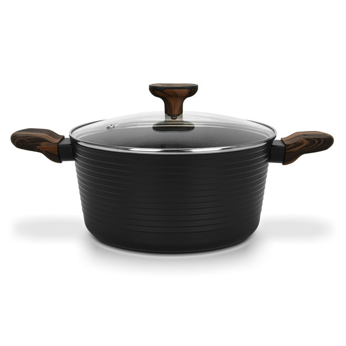 Fissman Stockpot Cuisine 24x12cm/4.6 Ltr With Glass Lid (Aluminium With Non-Stick Coating)