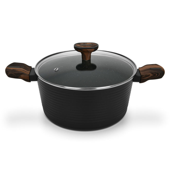 Fissman Stockpot Cuisine 28x13.5cm/7.1 Ltr With Glass Lid (Aluminium With Non-Stick Coating)