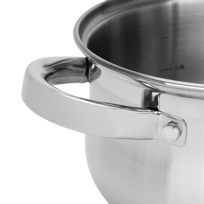 Fissman Stockpot Felina 18cm/2.9LTR With Glass Lid Stainless Steel
