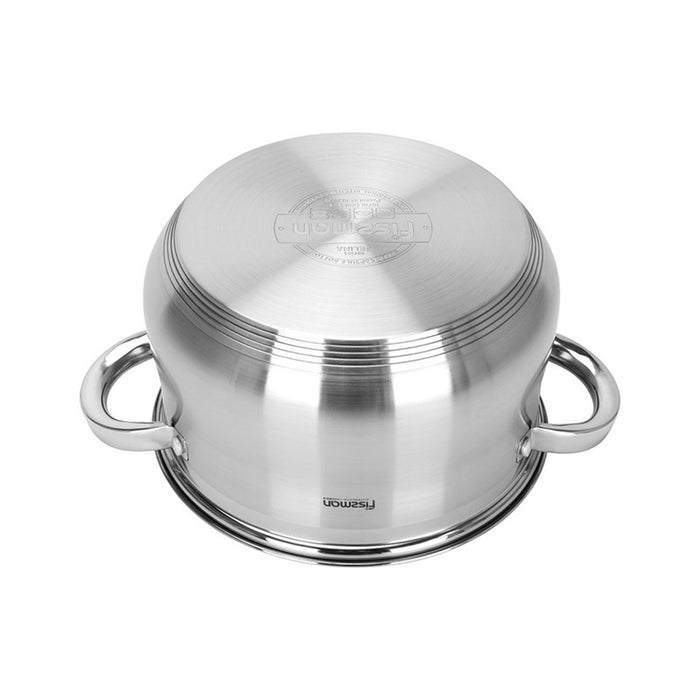 Fissman Stockpot Felina 20cm/3.9LTR With Glass Lid Stainless Steel