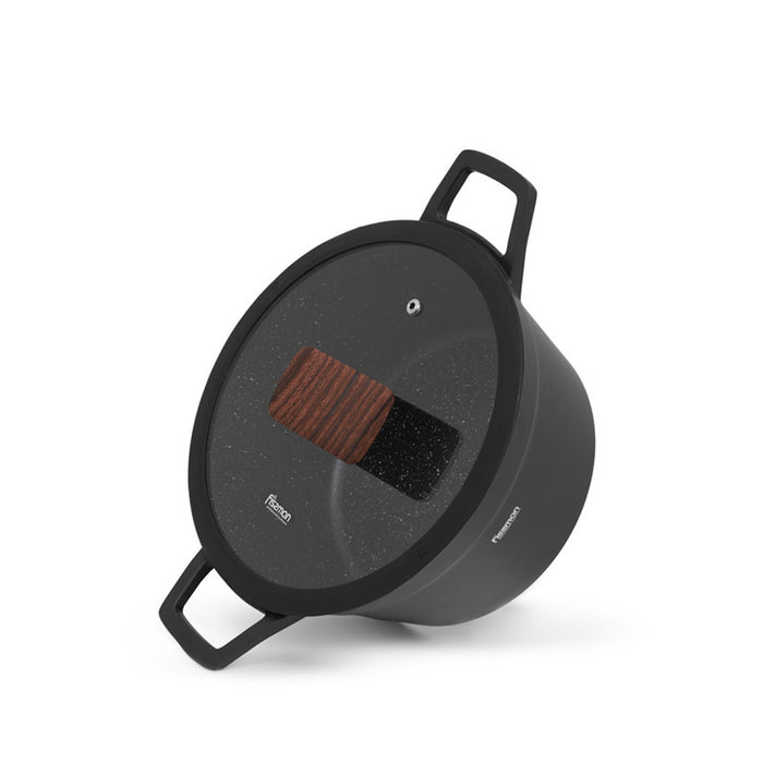 Fissman Stockpot Filomena Series 24cm/3.9LTR with Glass Lid with Cast Aluminium and Non-stick Coating
