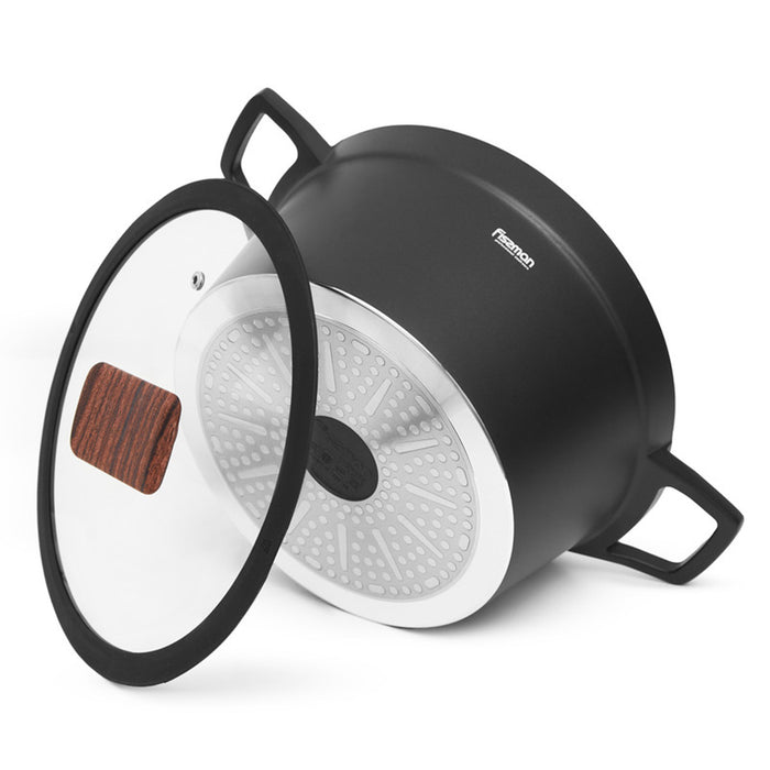 Fissman Stockpot Filomena Series 24cm/3.9LTR with Glass Lid with Cast Aluminium and Non-stick Coating