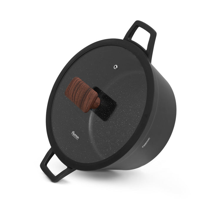 Fissman Stockpot Filomena Series 28cm/5.7LTR with Glass Lid with Cast Aluminium and Non-stick Coating