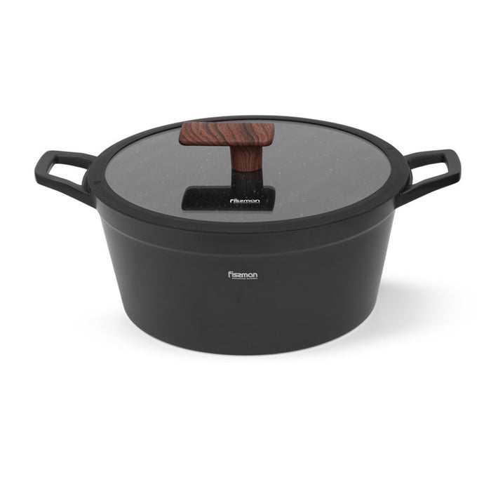 Fissman Stockpot Filomena Series 28cm/5.7LTR with Glass Lid with Cast Aluminium and Non-stick Coating