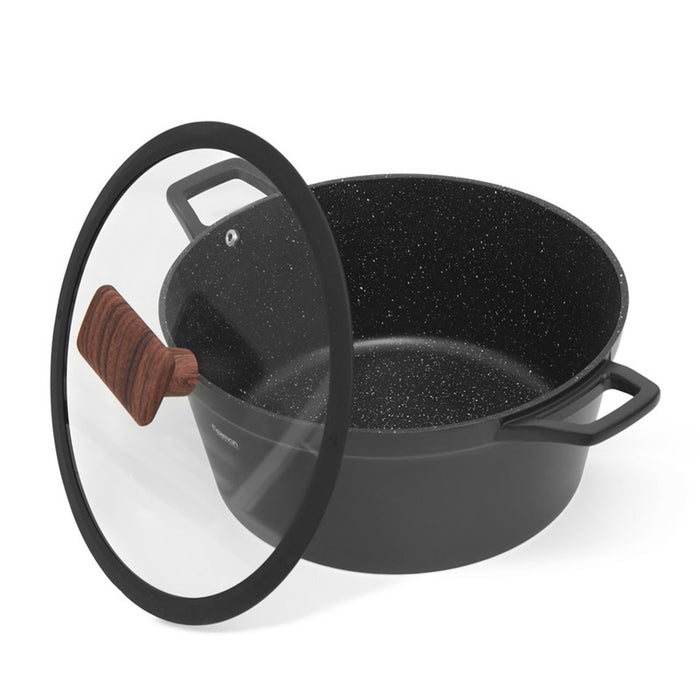 Fissman Stockpot Filomena Series 28cm/5.7LTR with Glass Lid with Cast Aluminium and Non-stick Coating