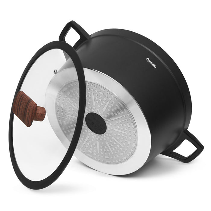 Fissman Stockpot Filomena Series 28cm/5.7LTR with Glass Lid with Cast Aluminium and Non-stick Coating
