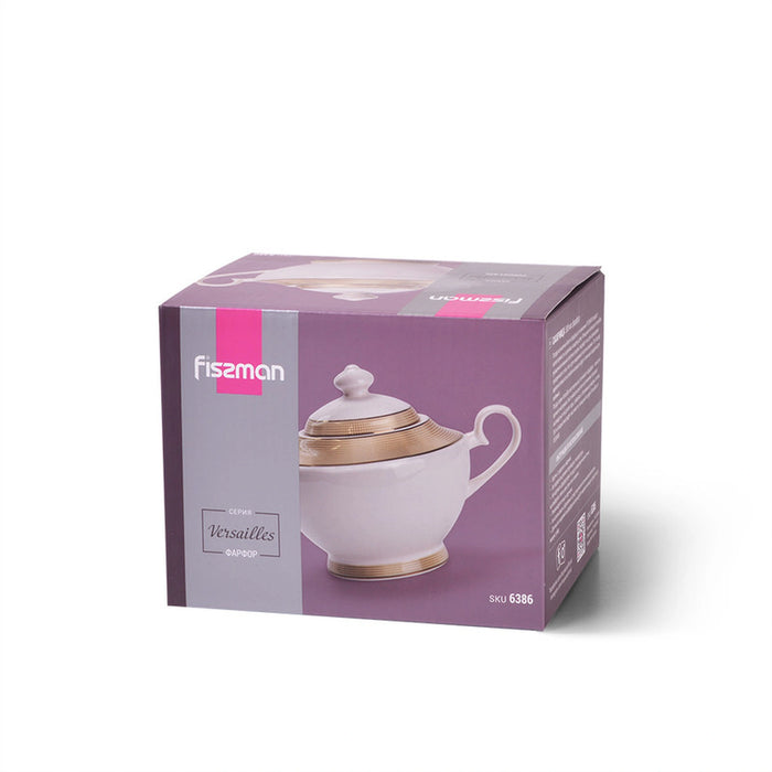 Fissman Sugar Bowl Versailles Microwave and Dishwasher Safe, Sweetener Dispenser For Tea and Coffee, Durable, Storage Tank For Salt, Pepper And Spices, Seasoning Pot For Kitchen 500ml