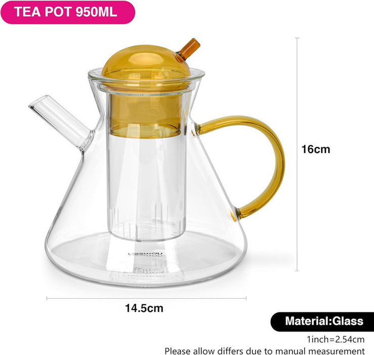 Fissman Teapot 950ml with Stainless Steel Filter Borosilicate Glass