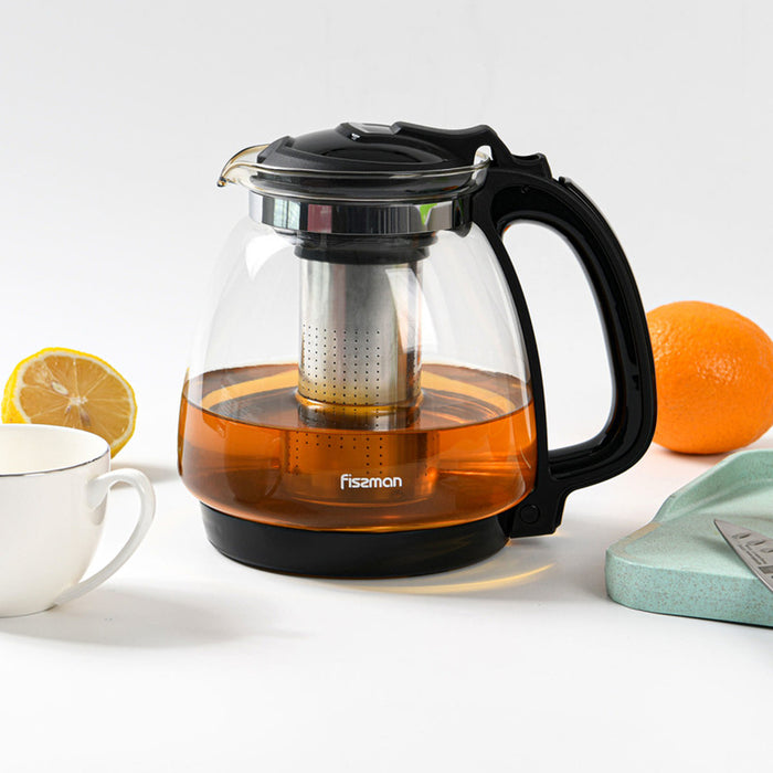 Fissman Teapot Borosilicate Glass with Stainless Steel Filter 2000ml
