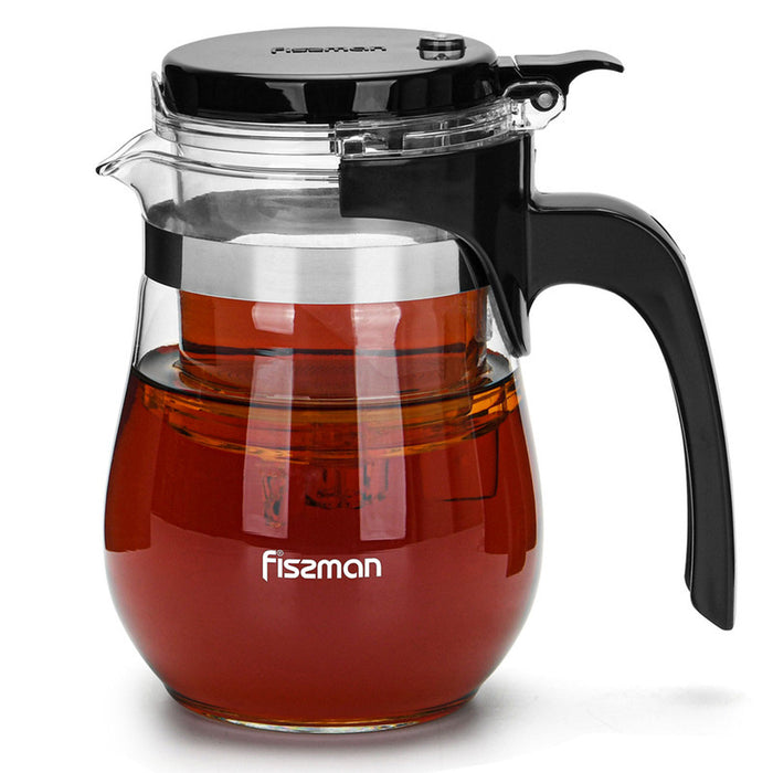 Fissman Teapot with Removable Infuser 550mL, Glass Teapot Gunfu Series