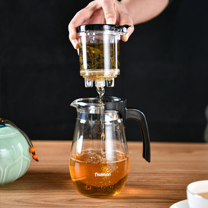 Fissman Teapot with Removable Infuser 550mL, Glass Teapot Gunfu Series