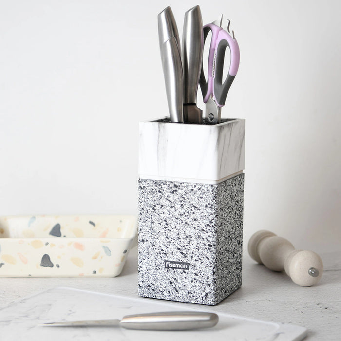 Fissman Universal Knife Holder with Removable Straw , 23cm Plastic Kitchen Knife and Utensil Organizer, Space-Saving Knife Storage Organizer, Detachable for Easy Cleaning