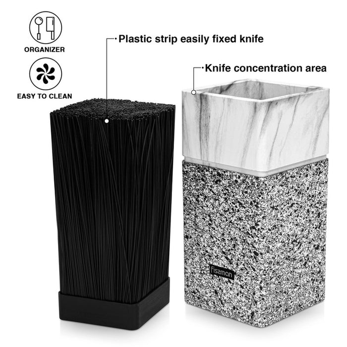 Fissman Universal Knife Holder with Removable Straw , 23cm Plastic Kitchen Knife and Utensil Organizer, Space-Saving Knife Storage Organizer, Detachable for Easy Cleaning