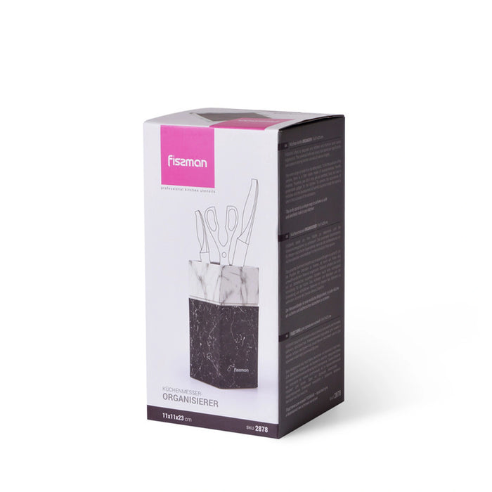 Fissman Universal Knife Marble Blocks, Holders with Slots for Scissors and Sharpening Rod