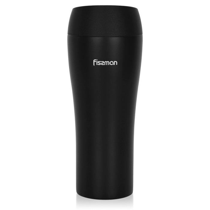 Vacuum Insulated Mug 420mL, Double Wall Stainless Steel Vacuum Travel Bottle | Thermos Travel Mug | Spill-Proof Silicone Sealed Lid | Coffee Thermos Bottle | for Hot and Cold Drinks (Black)
