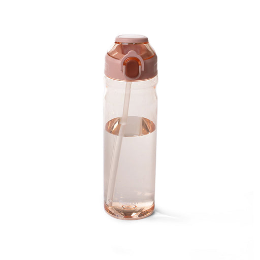 Water Bottle for Kids 750mL , Flip-Up Straw Lid Water Bottle | Non-Slip Rubber Grief Bottle | BPA Free Non-Toxic Water Bottle | Spill Proof and Leak Resistant for School, Home (Pink) Fissman