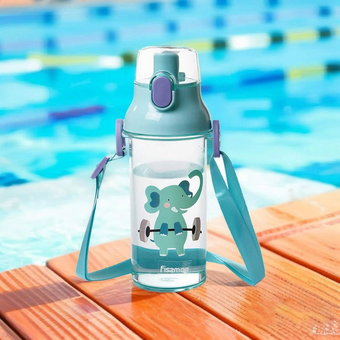 Fissman Water Bottle For Kids BPA Free Non-Toxic Crocodile Design 450ml