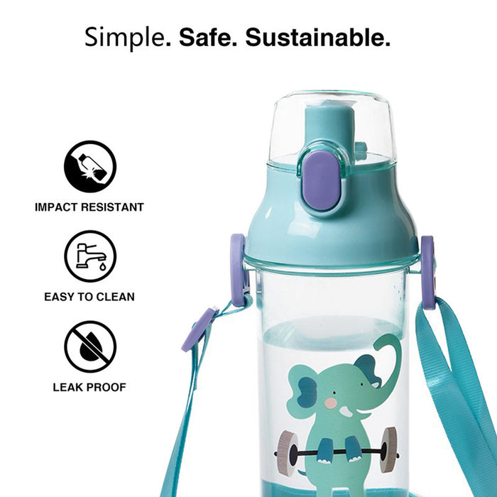 Fissman Water Bottle For Kids BPA Free Non-Toxic Crocodile Design 450ml