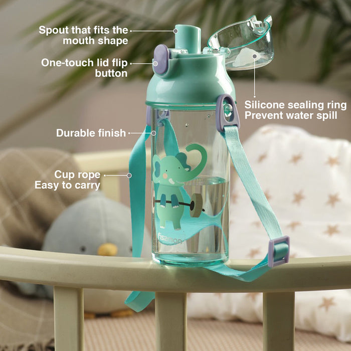 Fissman Water Bottle For Kids BPA Free Non-Toxic Crocodile Design 450ml