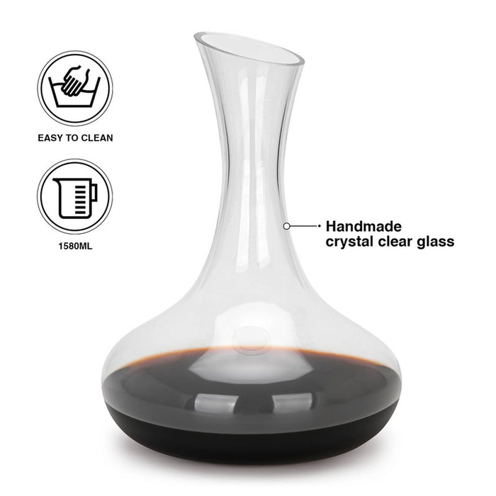 Fissman Wine Decanter 1580mL, Hand Blown Lead Free Crystal Carafe,Aerator Decanter Carafe for Wine,Great Gift with Luxury Packaging