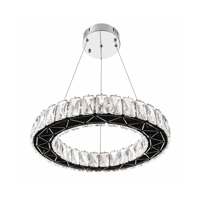 GREAT DREAM 45 cm Crystal Ring Chandelier, Luxury LED Pendant Light