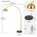 Great Dream Modern Arc Floor Lamp with Metal Dome Shade, Gold Great Dream