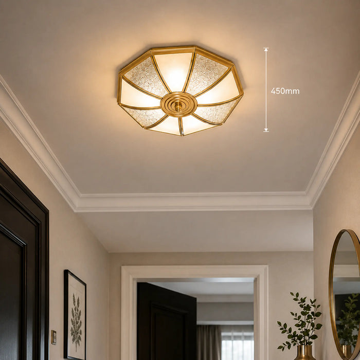 Great Dream Antique Like Octagonal Flush Mount Ceiling Light Textured Acrylic, 450mm