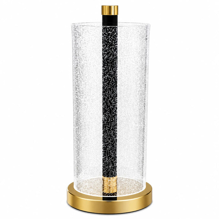 Great Dream Crystal Bubble Glass Table Lamp, LED Nightstand Lamp with Foot Switch and Gold Base