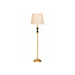 Great Dream Gold Finish Floor Lamp with Black Wood Accent, Traditional Tapered Linen Drum Shade Standing Lamp, Bulb Included Great Dream