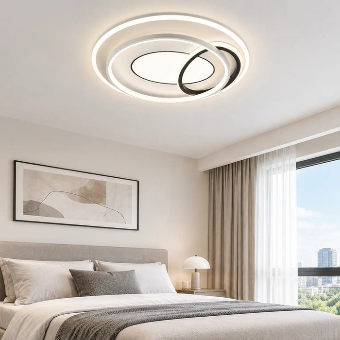Great Dream LED Flush Mount Ceiling Light, Interlocking Ring Design, 50 cm