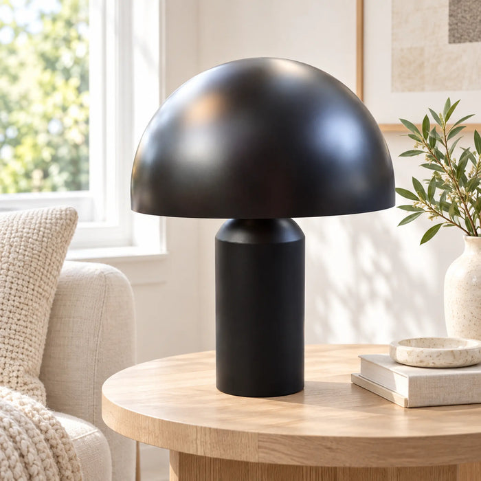 Great Dream Modern Dome Table Lamp, Matte Black Finish