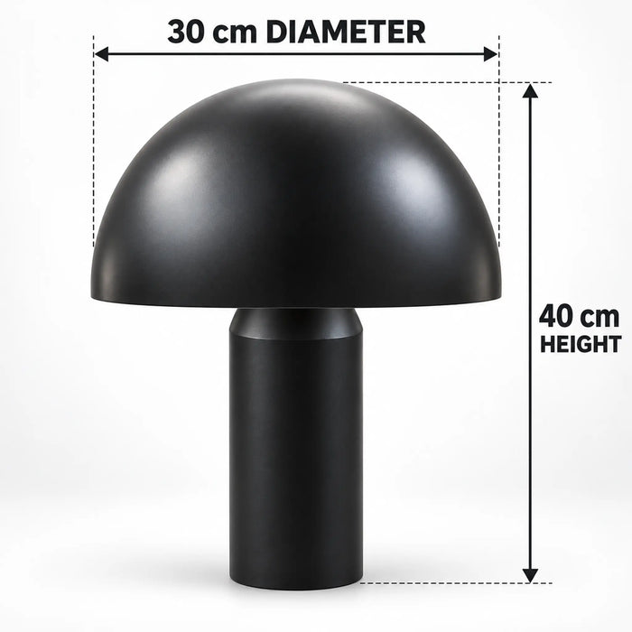 Great Dream Modern Dome Table Lamp, Matte Black Finish